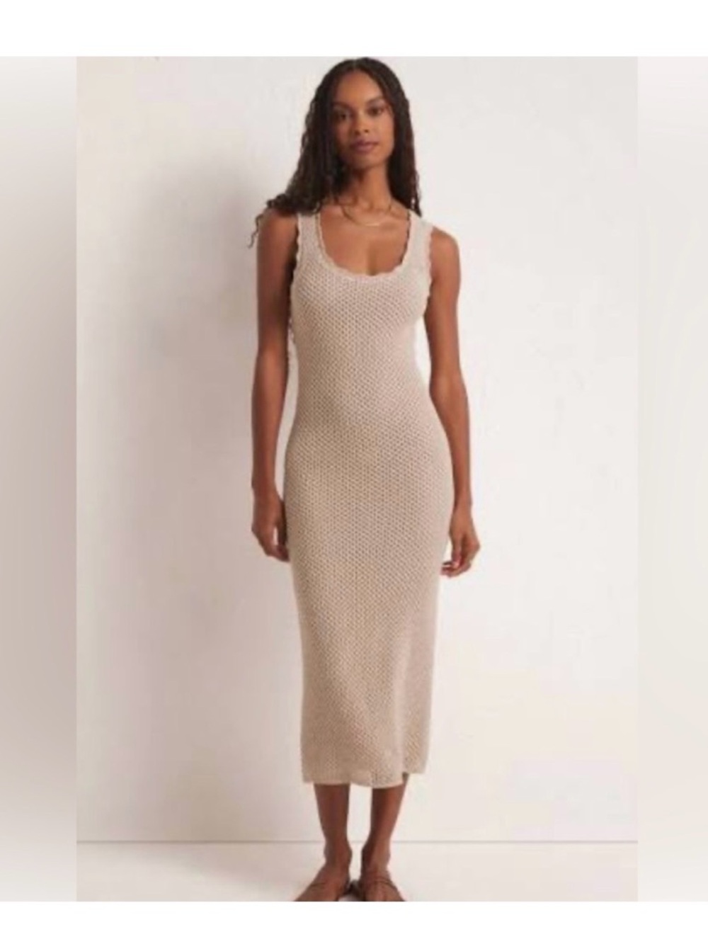 NWT Z Supply Sleeveless Knit Midi Dress in Cream